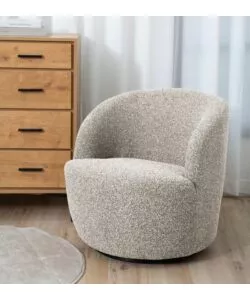 Poltrona girevole bellahome "aura" sabbia 65x77x69 cm