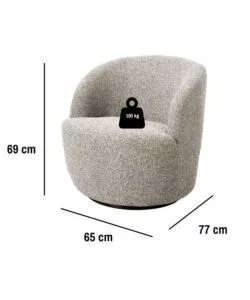 Poltrona girevole bellahome 'aura' sabbia 65x77x69 cm