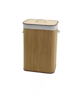 Portabiancheria in bamb decor bagno naturale 40x30x60 cm