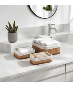 Set 3 cestini in bambÙ easy system naturale