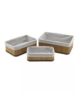 Set 3 cestini in bamb easy system naturale