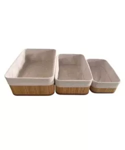 Set 3 cestini in bambÙ easy system naturale