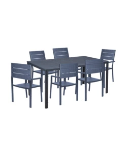 Set da giardino essenza 'sven' antracite 6 sedute e tavolo