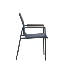 Set da giardino solaria "tarquinia" antracite in ferro e vetroceramica 4 sedute e tavolo