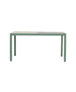 Set da giardino solaria "tarquinia" verde in ferro e vetroceramica 4 sedute e tavolo