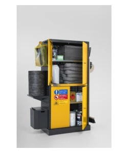 Armadio per infiammabili fami "linea 391" con vasca stagna esterna in lamiera giallo 94,4x54x190 cm