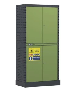 Armadio per fitosanitari, pesticidi e prodotti chimici fami "linea 391" in lamiera con vasca stagna esterna verde 94,4x54x190 cm