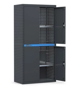 Armadio per officina fima 'linea 391' in lamiera grigio antracite 91,2x49,6x190 cm