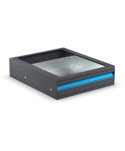 Cassetto a estrazione totale fami 'linea 391' per banco da lavoro in lamiera antracite 51x61,1x14,2 cm