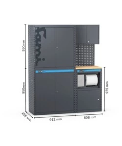 Moduli per garage fami 'linea 391' con armadi a 2 ante e modulo di servizio in lamiera antracite 152x49,5x190 cm