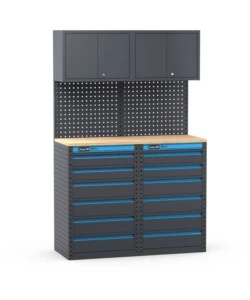 Moduli per garage fami 'linea 391' con cassettiere in lamiera antracite 121,6x49,5x190 cm