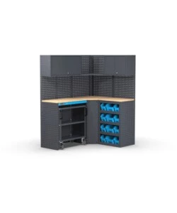 Moduli per garage fami 'linea 391' con armadi a 2 ante e modulo di servizio in lamiera antracite 152x49,5x190 cm