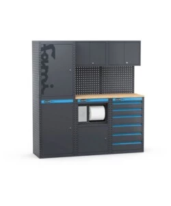 Moduli per garage fami 'linea 391' con cassettiere in lamiera antracite 121,6x49,5x190 cm