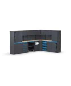 Moduli per garage fami 'linea 391' angolare in lamiera antracite 368,8+247,2x49,5x190 cm