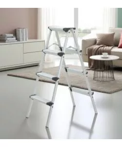 SCALA PIEGHEVOLE EASY SYSTEM IN ALLUMINIO CON 4 GRADINI PORTATA 150 KG