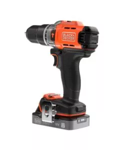 Kit valigetta trapano avvitatore a percussione a batteria black+decker "bcd383d2xk-qw" 2 batterie 18v