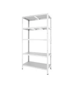 Scaffale in metallo 5 ripiani grima 'rako' bianco 400 kg 100x40x188 cm