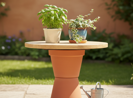 Crea Un Tavolino Con Due Vasi Per Piante 1
