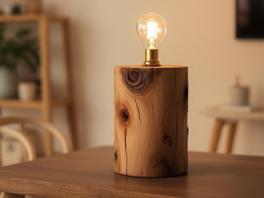 Lampada Legno Di Recupero