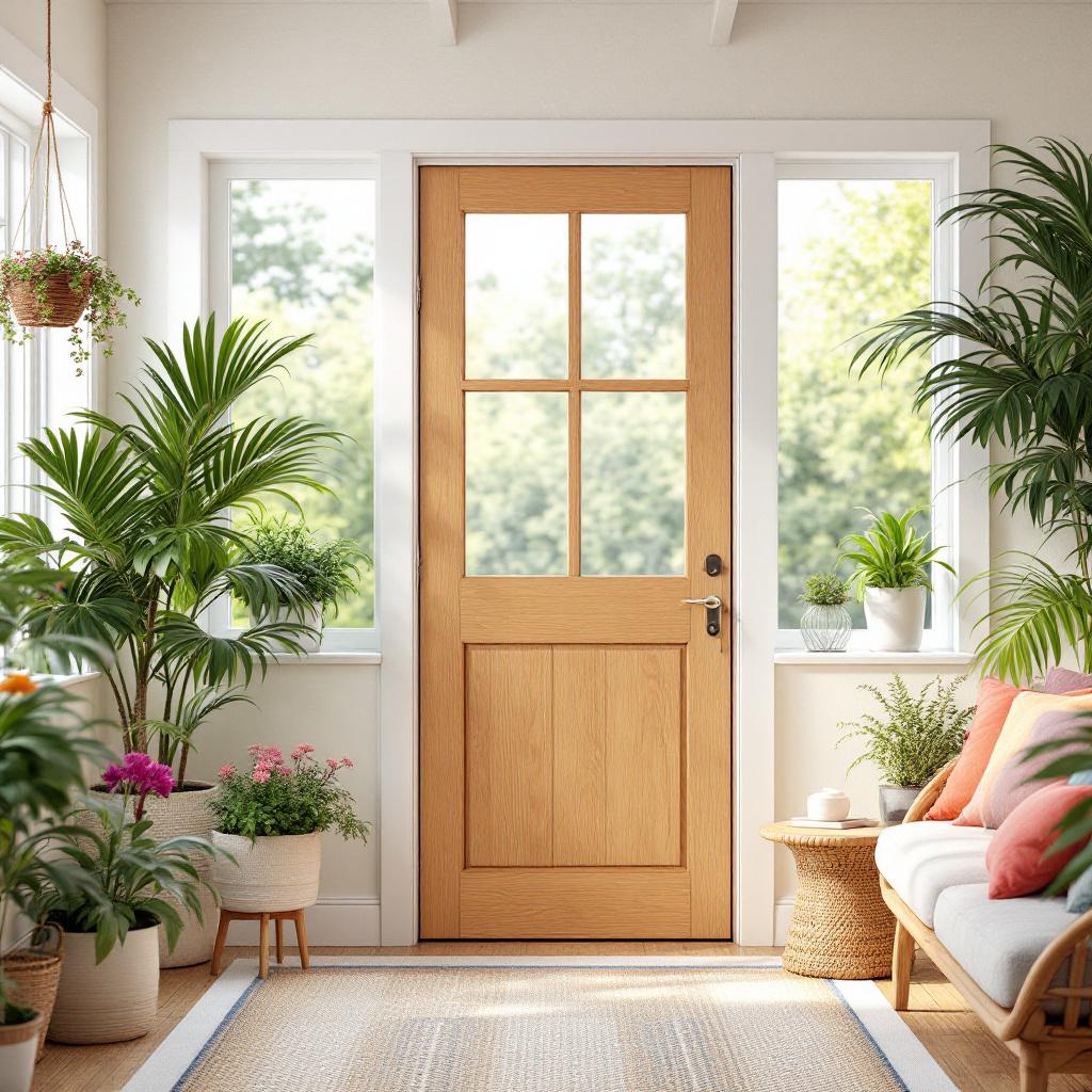 Porta In Legno Con Vetro