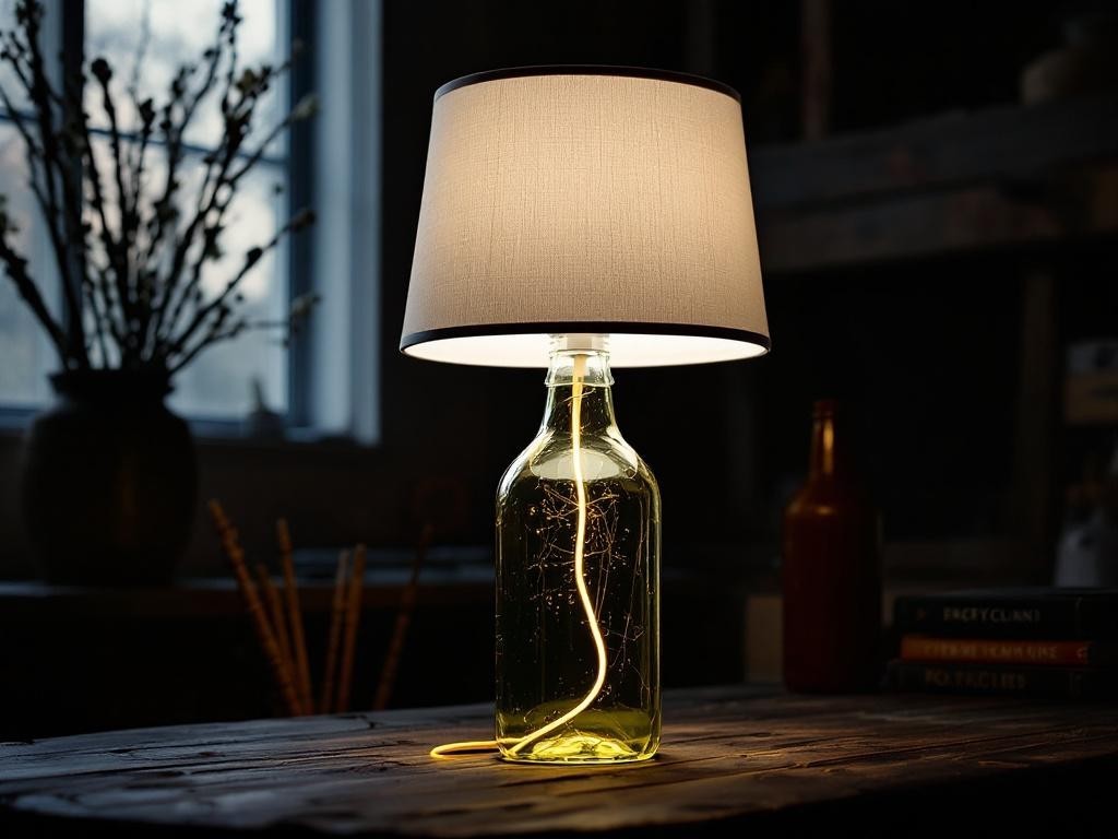 Lampada Con Bottiglia Vetro